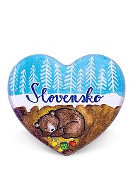 Drevená magnetka Slovensko - medveď