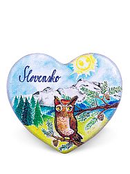 Drevená magnetka Slovensko - sova