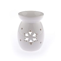 Keramická aromalampa Vločka, biela