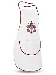 Ľudová zástera folklórny kvet Biela