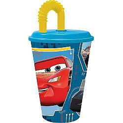 Plastový téglik so slamkou Cars 430 ml
