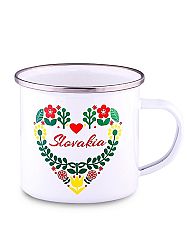 Plechový hrnček kvetové srdce 300ml