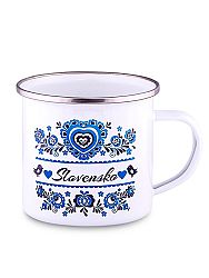 Plechový hrnček modrý ornament 300ml