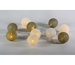 Reťaz tkané gule 10 LED - teplá biela
