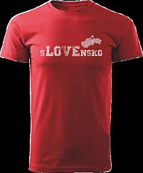 Tričko love Slovensko Unisex Červené