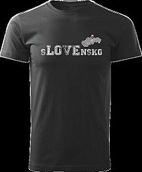 Tričko love Slovensko Unisex Čierne