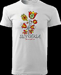 Tričko Slovakia kvet Unisex Biele