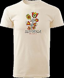 Tričko Slovakia kvet Unisex Natural