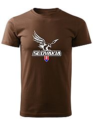 Tričko Slovakia orol znak Unisex Hnedé