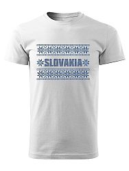 Tričko Slovakia výšivka Unisex Biele
