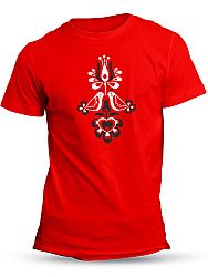 Tričko vtáčiky Unisex Červené