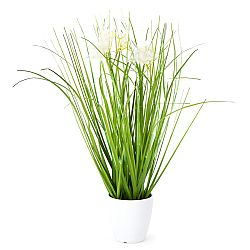 Umelá kvitnúca tráva Otilie biela, 36 cm