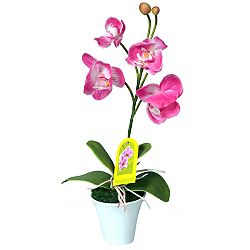 Umelá Orchidea v kvetináči ružová, 35 cm
