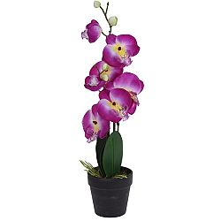 Umelá orchidea v kvetináči ružová, 47 cm