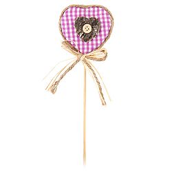 Zápich Srdce fialová, 25 cm