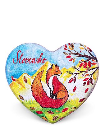 Drevená magnetka Slovensko - líška