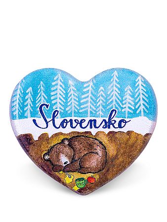 Drevená magnetka Slovensko - medveď
