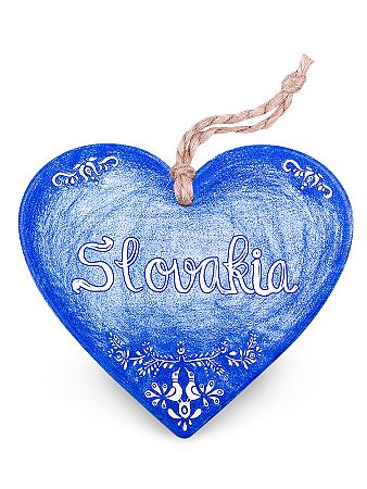 Drevené srdce Slovakia folk - modrá