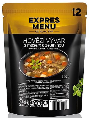 Expres menu Hovädzí vývar 2 porcie 600g