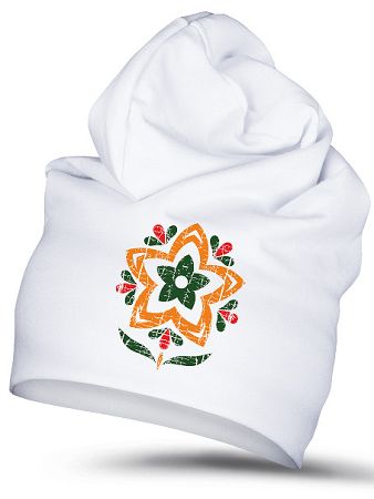 Folklórna čiapka narcis 1 retro Biela