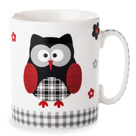 Hrnček Čierna sova 750 ml, porcelán