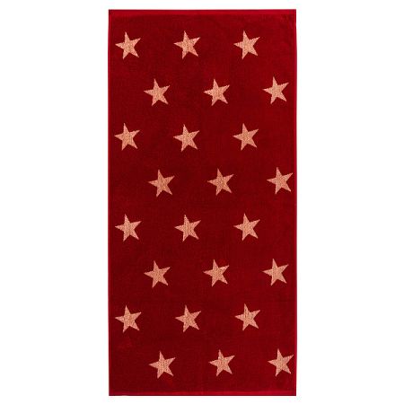 JAHU Osuška Stars červená, 70 x 140 cm