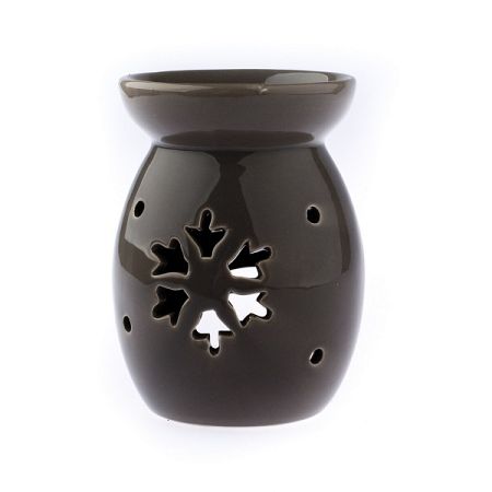 Keramická aromalampa Vločka, sivá