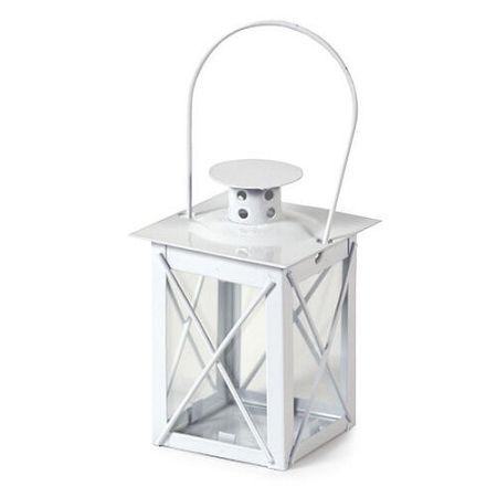 Kovový lampáš Brillare biela, 9 cm