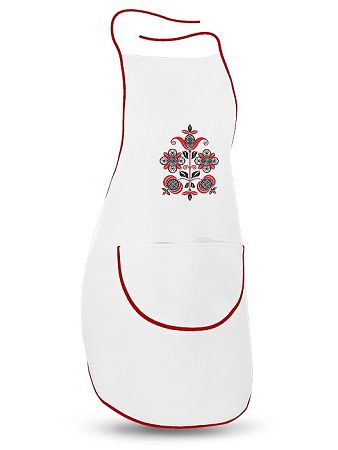 Ľudová zástera folklórny kvet Biela