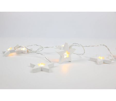 Nature reťaz s hviezdami 10 LED - biela