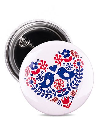 Odznak folklórne srdce modré 2