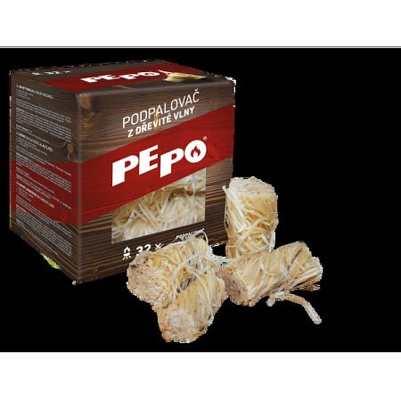 PE-PO Podpaľovač z drevitej vlny, 32 ks