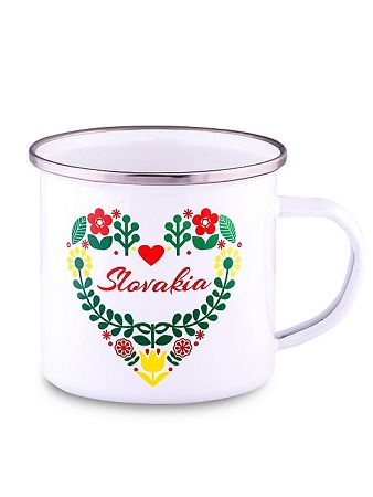 Plechový hrnček kvetové srdce 300ml