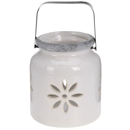 Porcelánový lampáš Fabara, biela 