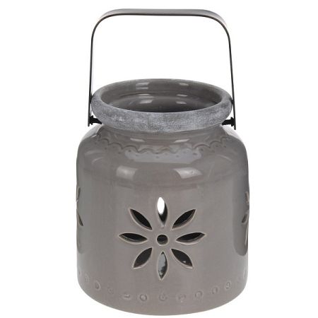 Porcelánový lampáš Fabara, hnedá
