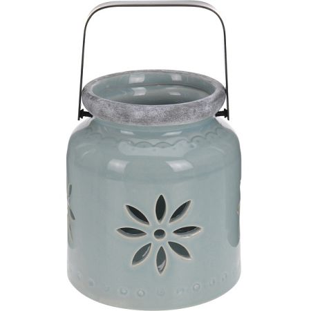 Porcelánový lampáš Fabara, zelená