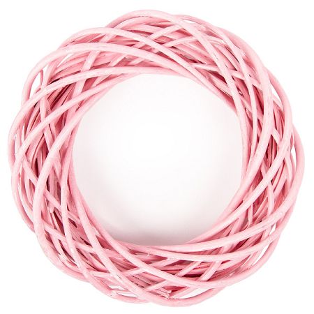 Prútený veniec ružová, pr. 25 cm