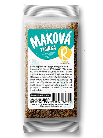 Ravita maková tyčinka 40g