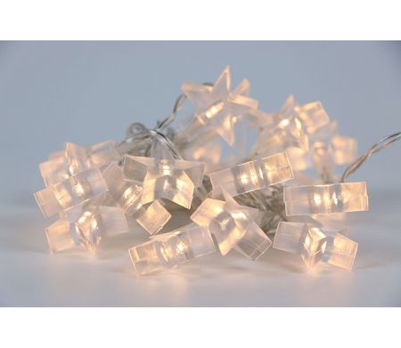 Reťaz s hviezdami - biela (20 LED)