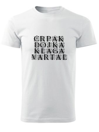 Tričko bačovský slovník Unisex Biele