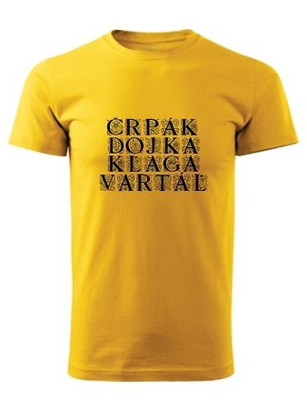 Tričko bačovský slovník Unisex Žlté