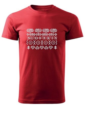 Tričko Čičmany Unisex Červené