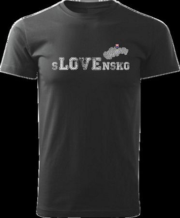 Tričko love Slovensko Unisex Čierne