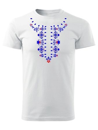 Tričko ľudová košieľka Unisex Biele
