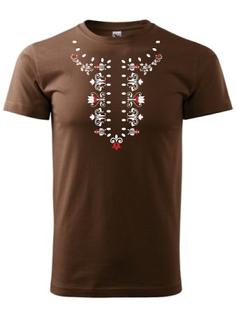 Tričko ľudová košieľka Unisex Hnedé