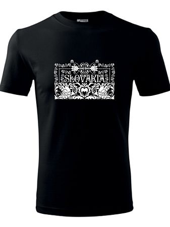 Tričko ľudový ornament Unisex Čierne