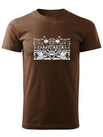 Tričko ľudový ornament Unisex Hnedé