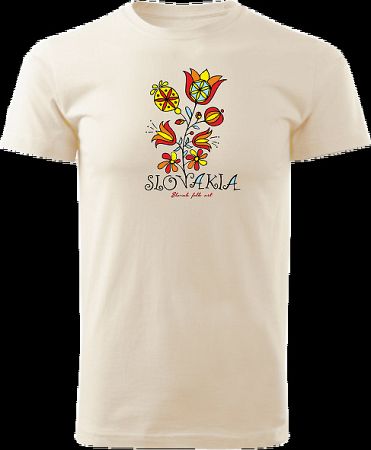 Tričko Slovakia kvet Unisex Natural