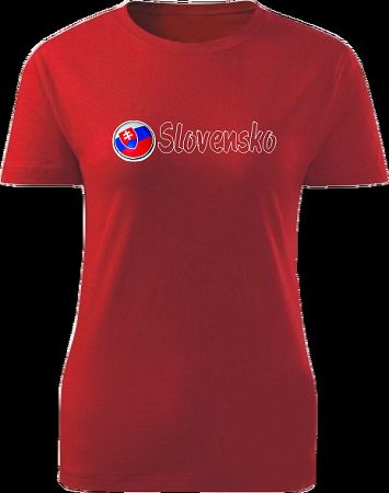 Tričko Slovensko Dámske klasik Červené