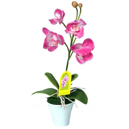 Umelá Orchidea v kvetináči ružová, 35 cm